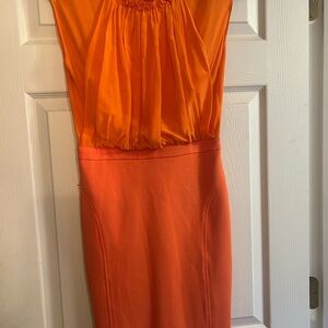 Trina Turk Vibrant Orange Midi Dress